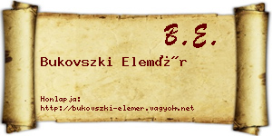 Bukovszki Elemér névjegykártya